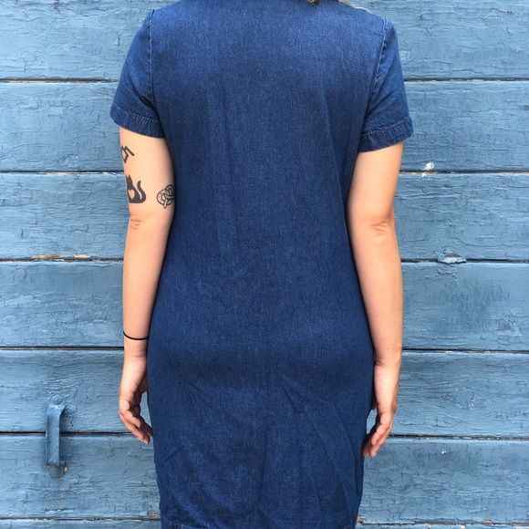 vintage button denim dress - Picture 3 of 3